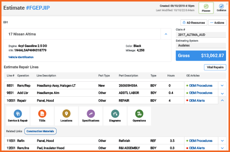 Repair Planner UI