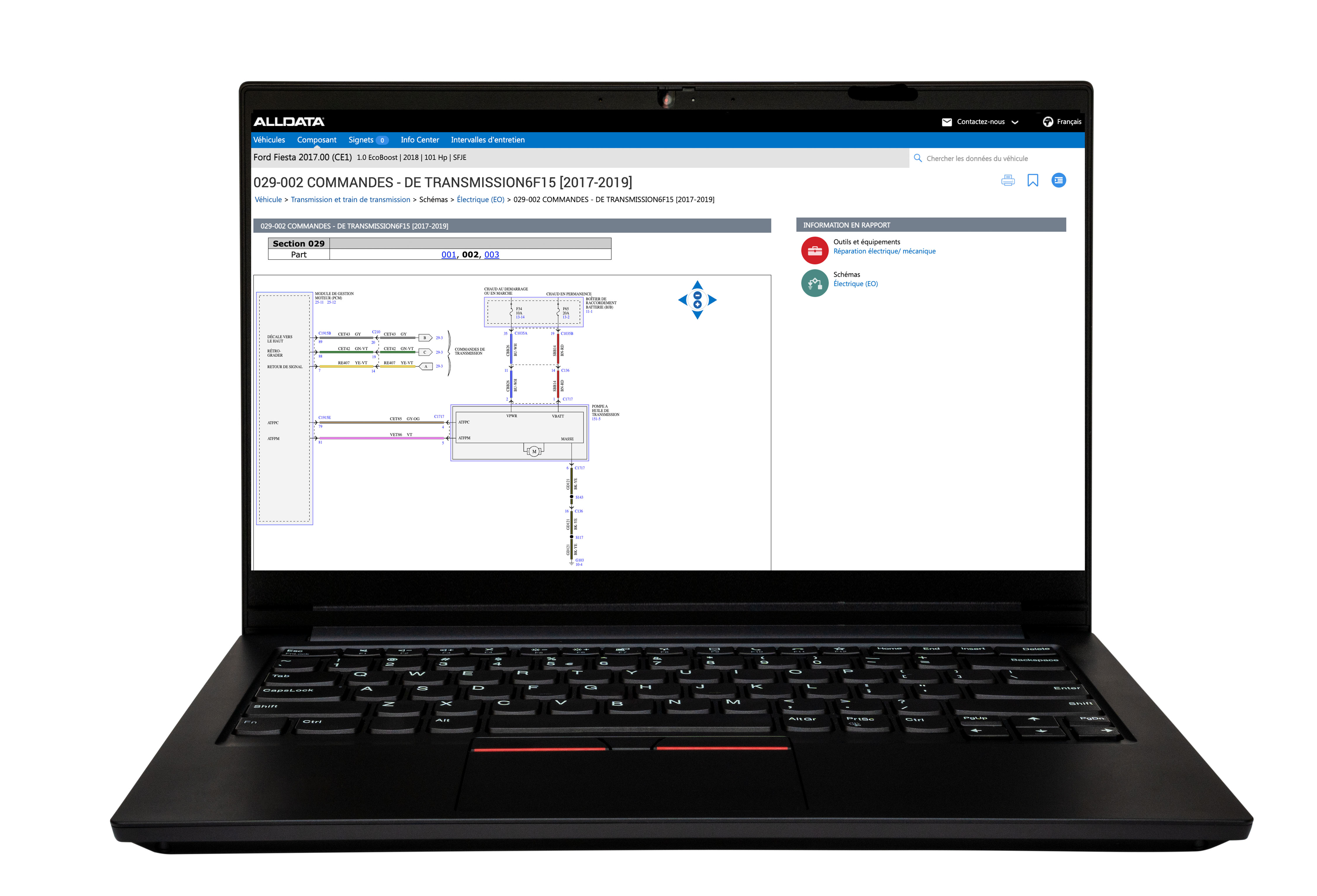 Schéma de réparation ALLDATA pour un ordinateur portable