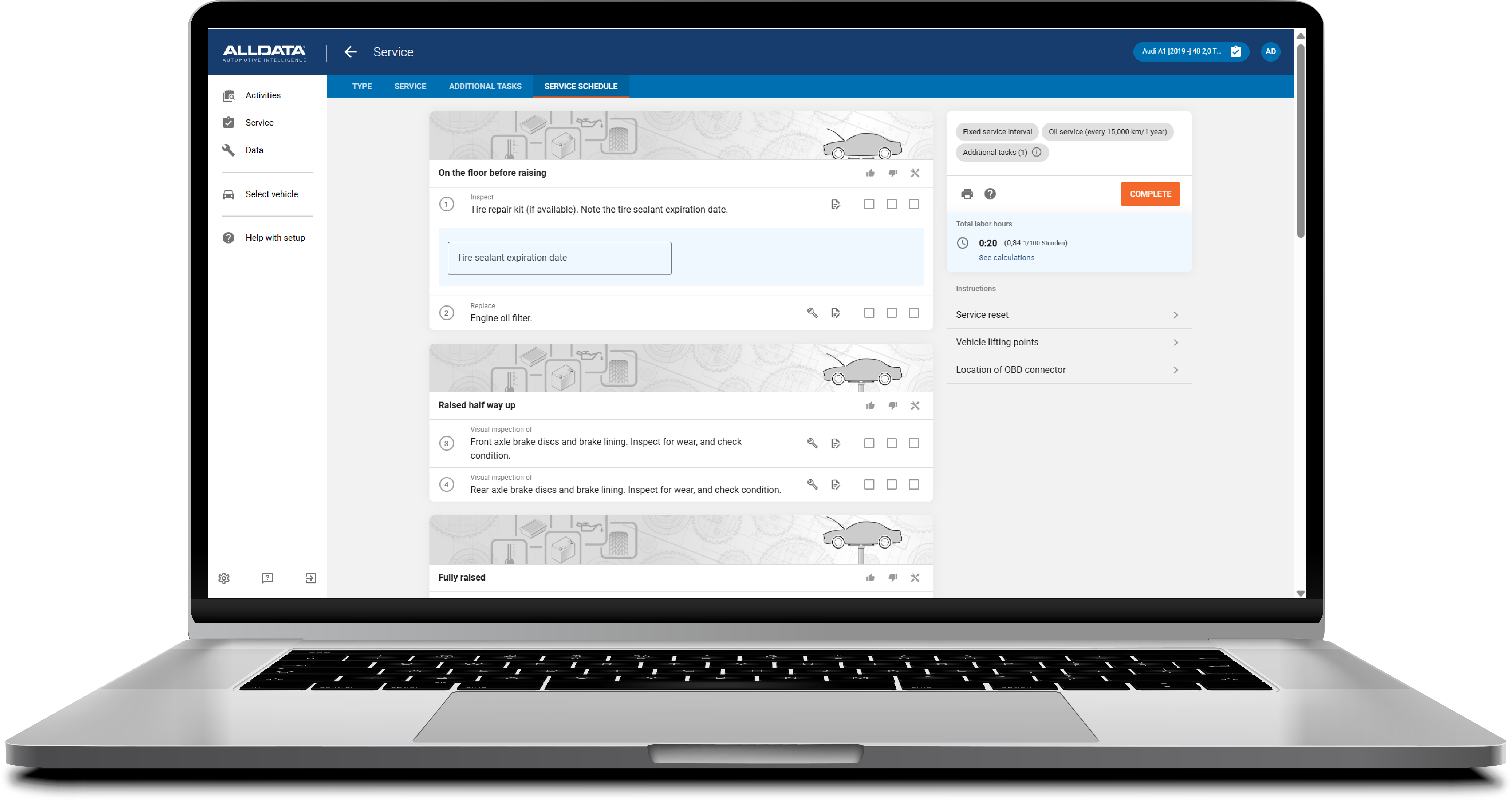 ALLDATA Maintenance Schedules in English