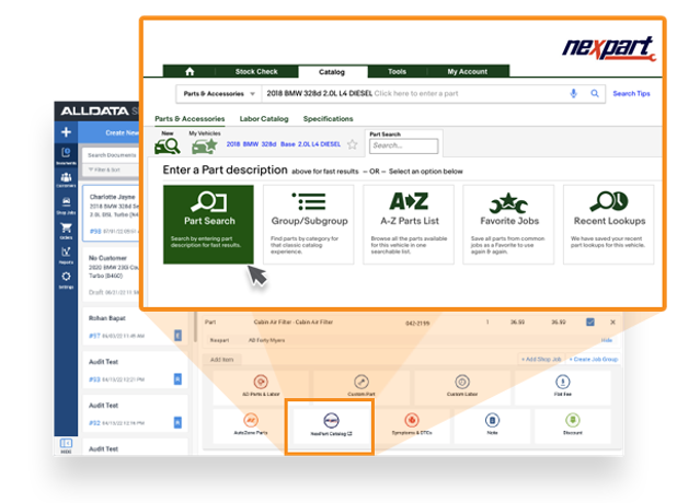 ALLDATA Shop Manager now features Nexpart Mulit-Sellter