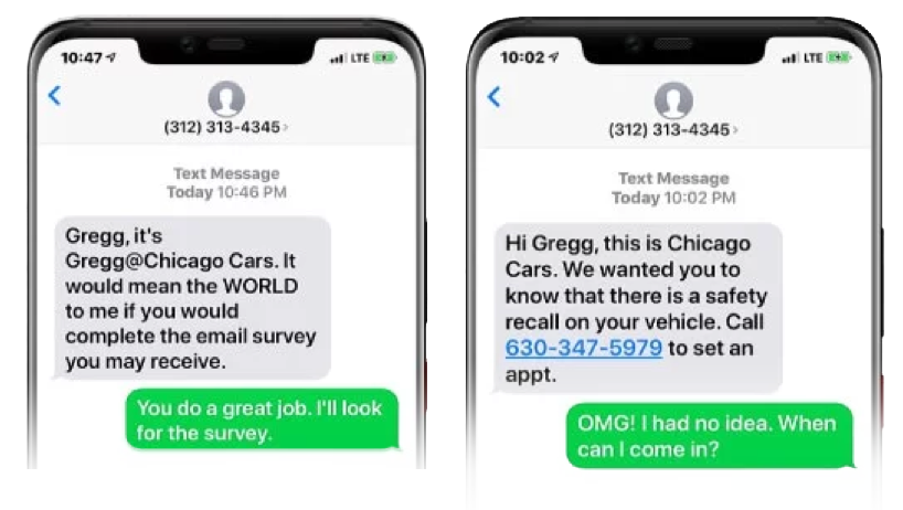 Automated Text to Customers