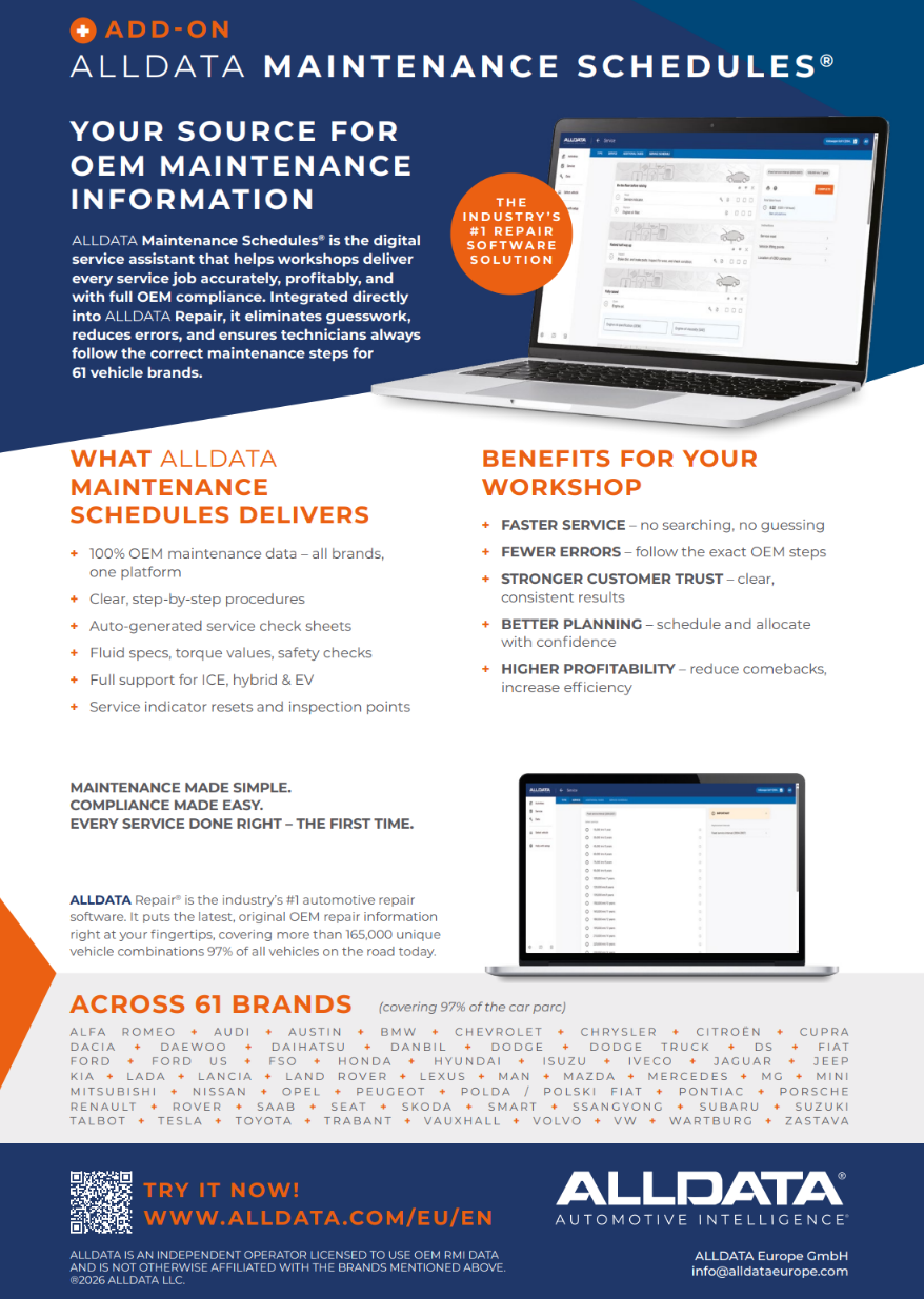 Product Information Sheet | ALLDATA Maintenance Schedules