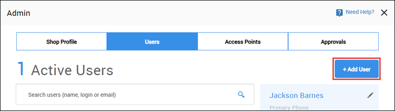 click add user