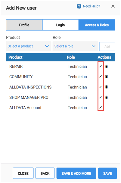 edit user access