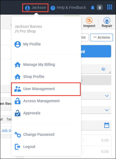 select user management