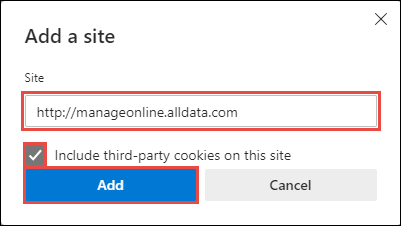 add site and check cookies