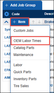 add oem labor