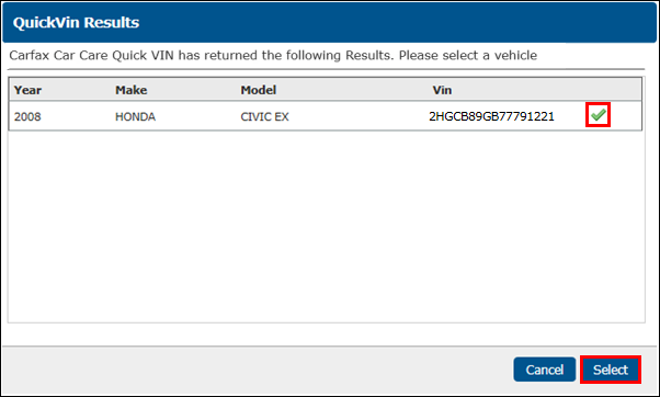 quickvin results