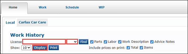 local tab search