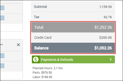 outstanding balance with deposit