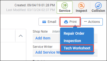 print tech sheet