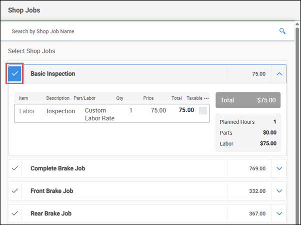 select shop jobs