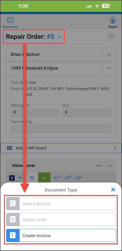 change document type