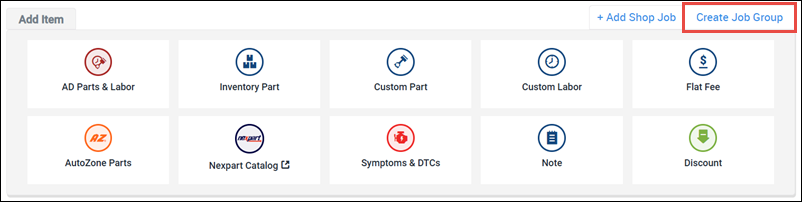 create job group button