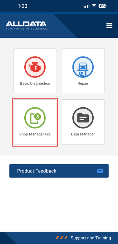 shop manager pro in mobile portal