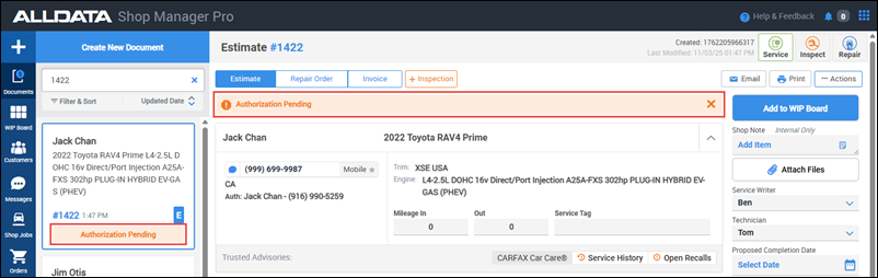 authorization status