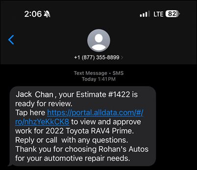 customer text message