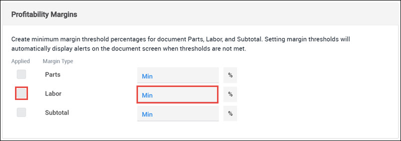fill in labor margin