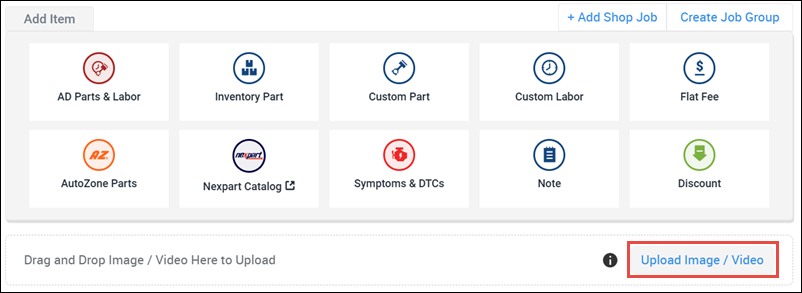 upload image/video button