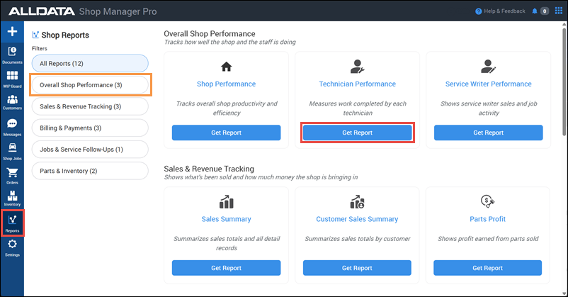 get tech performance report