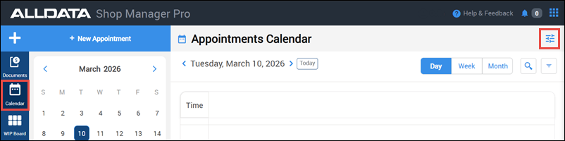 click calendar then appointment preferences