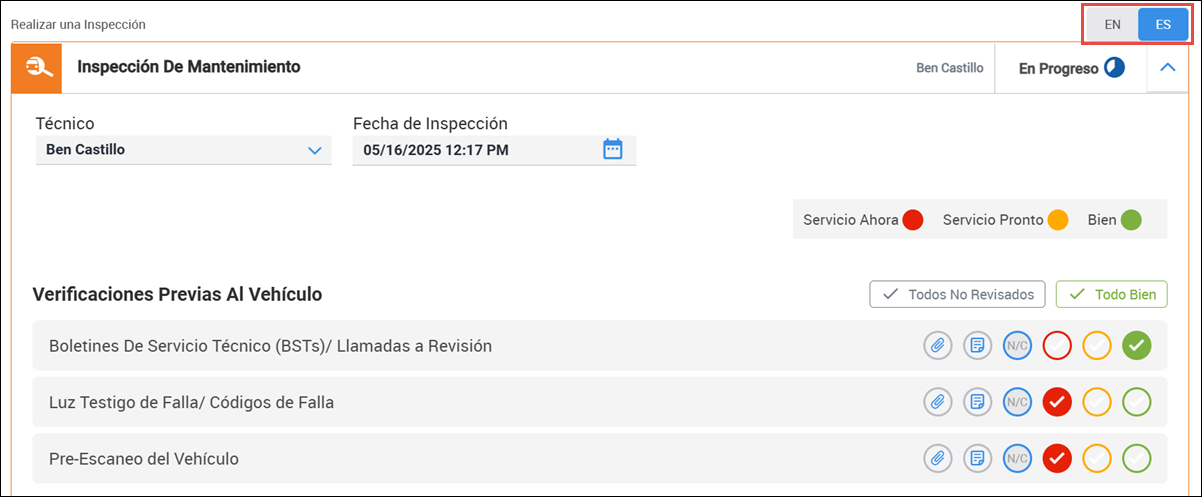 toggle templates to spanish