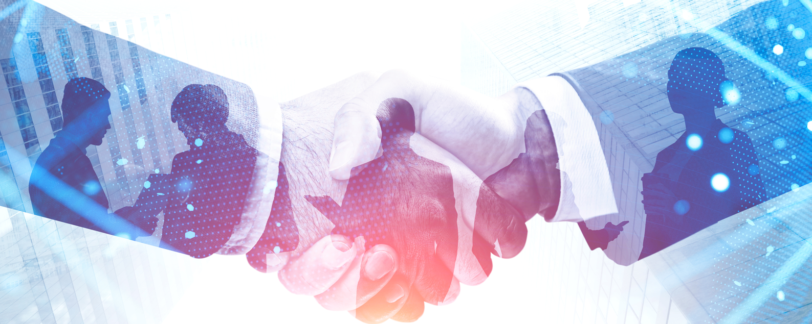 Partnership shaking hands business 
