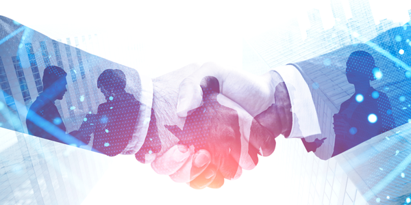 Partnership shaking hands business 