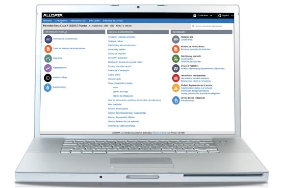 Pantalla de inicio ALLDATA Repair