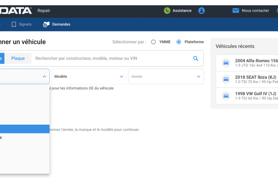 In product screen shot of ALLDATA Repair