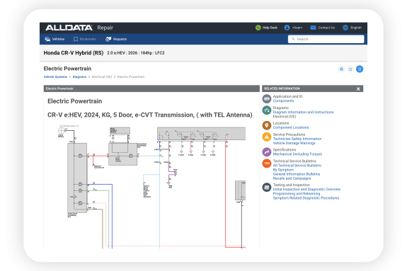 Wiring diagram in ALLDATA Repair