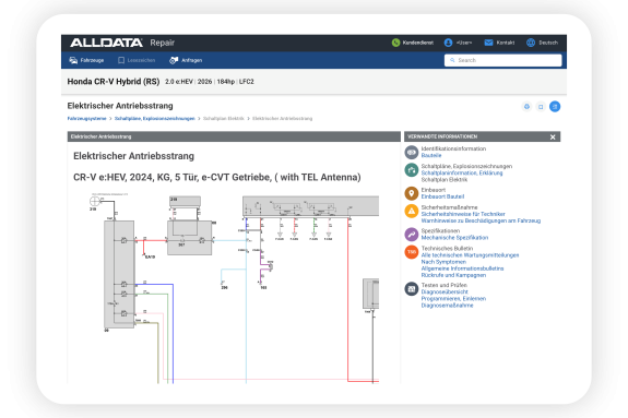 Wiring diagram in ALLDATA Repair