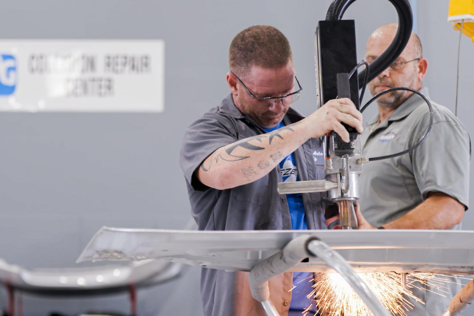 Collision body shop welding
