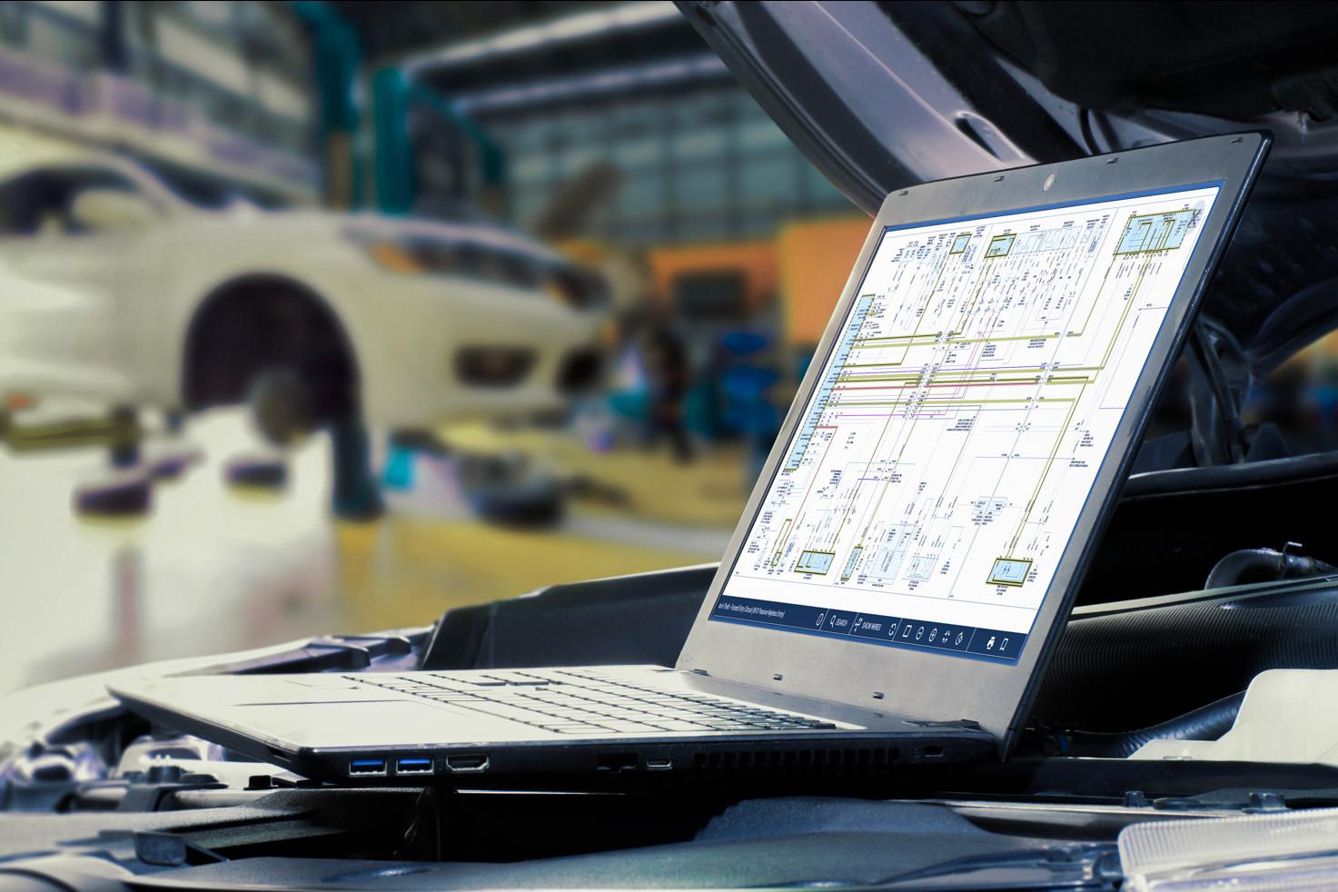 Laptop with a screen of Wiring Diagrams