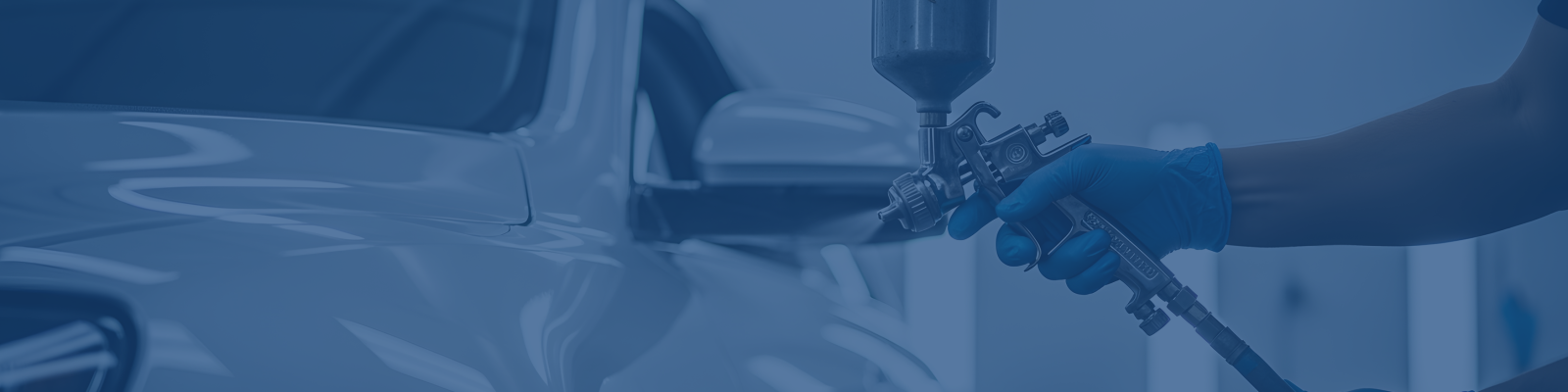 Car in the spry paint booth