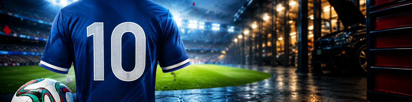 Football shirt by a pitch 
