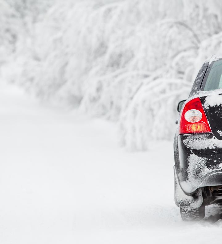 Car stuck in snow