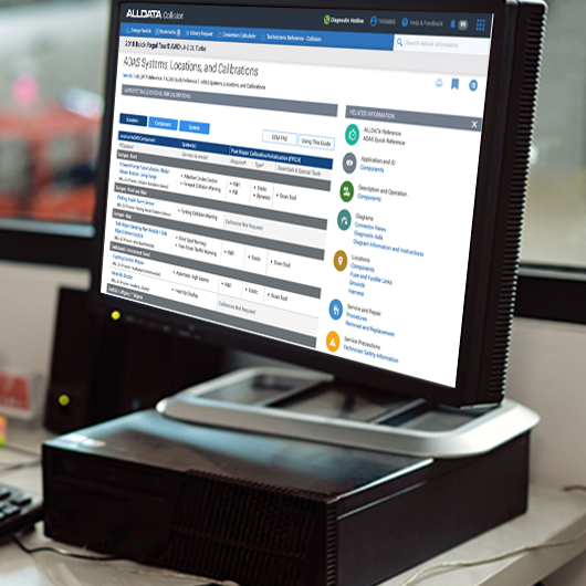 ALLDATA Collision on monitor
