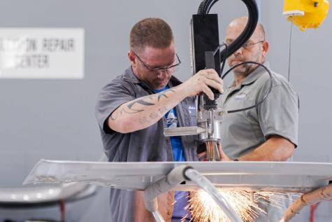 Collision body shop welding