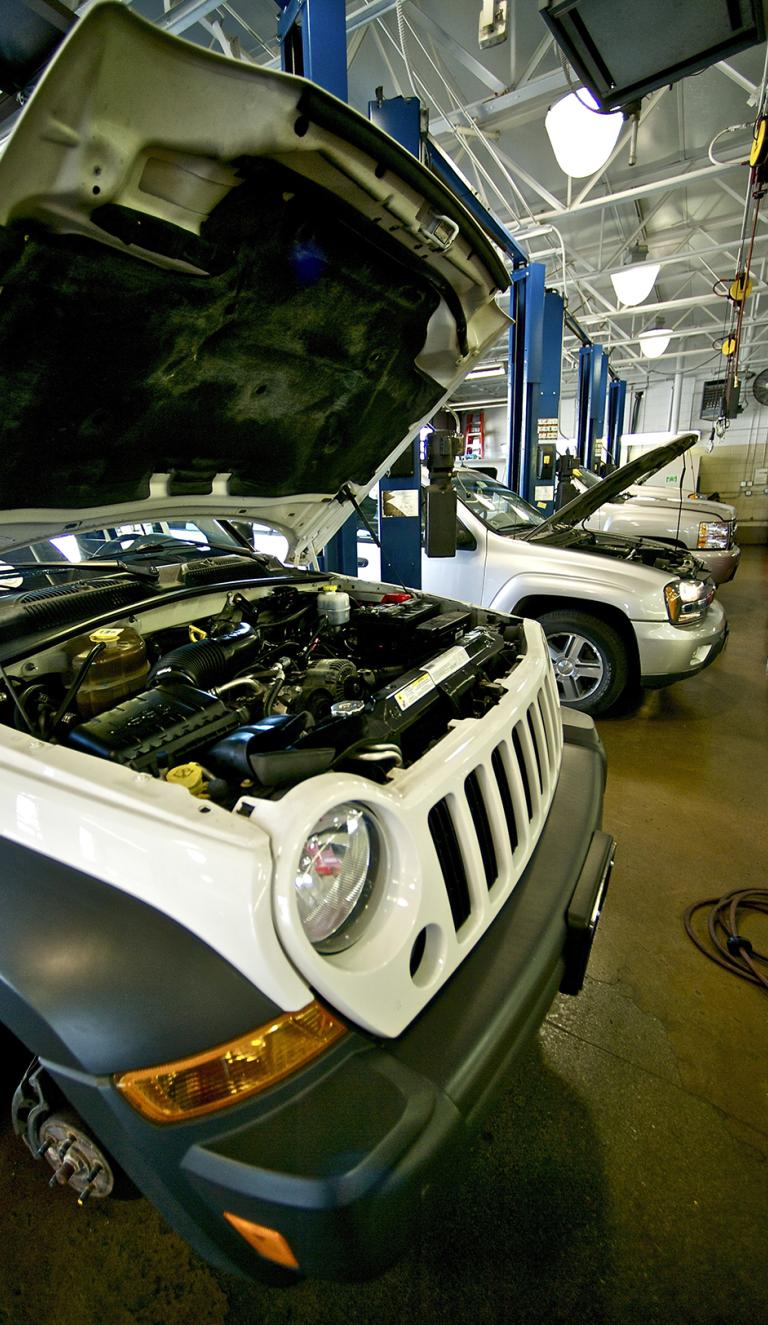 Jeep in shop