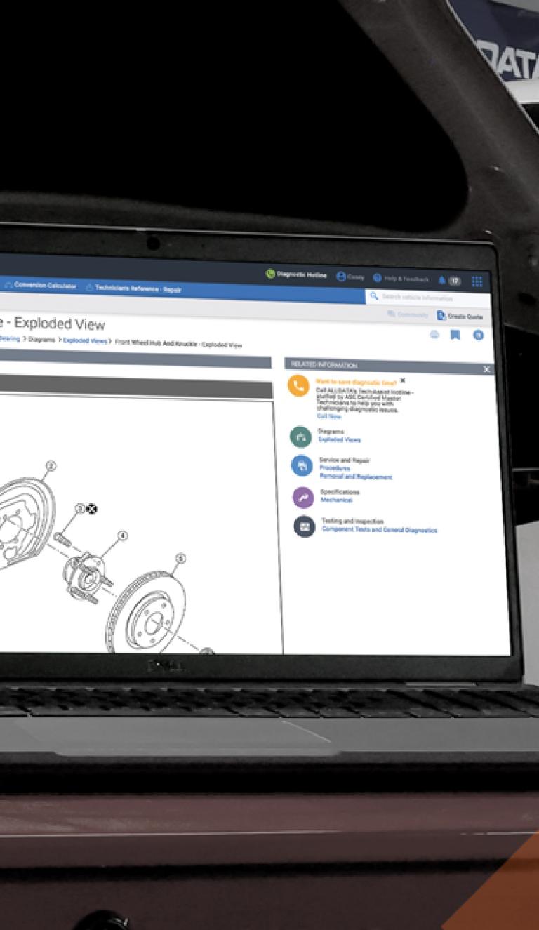 ALLDATA Repair on a laptop